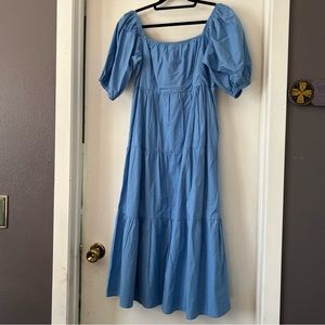 Sim&Sam cotton puff sleeve midi dress